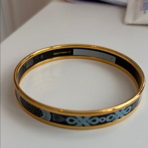 Hermes Gold and Turquoise/Navy Blue Bracelet